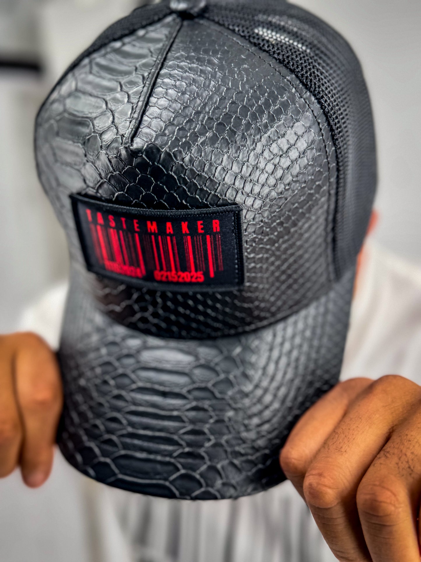 Leather Barcode Hat